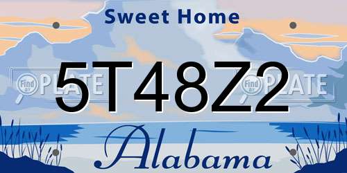 5T48Z2 Alabama License Plate