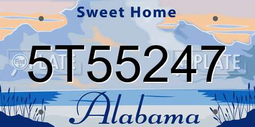 5T55247 Alabama License Plate
