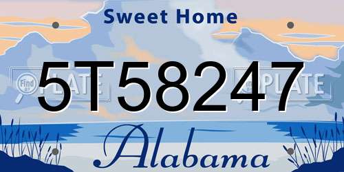 5T58247 Alabama License Plate