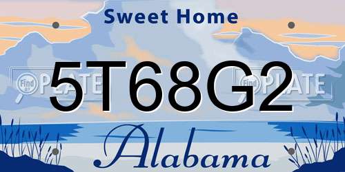 5T68G2 Alabama License Plate