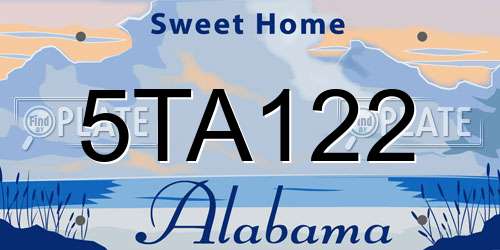 5TA122 Alabama License Plate