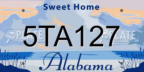5TA127 Alabama License Plate
