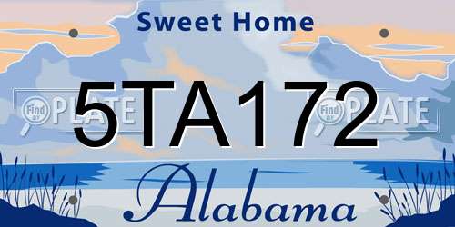5TA172 Alabama License Plate