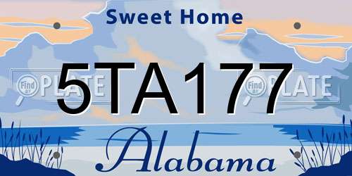 5TA177 Alabama License Plate