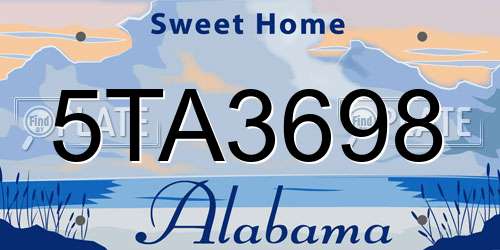 5TA3698 Alabama License Plate