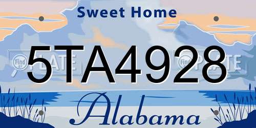 5TA4928 Alabama License Plate