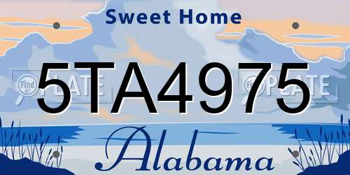 5TA4975 Alabama License Plate