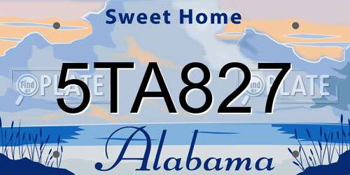 5TA827 Alabama License Plate