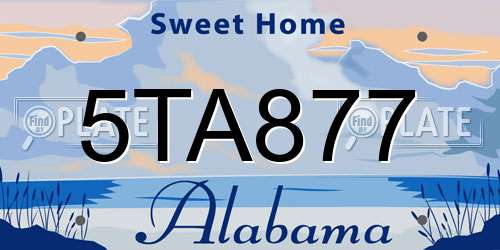 5TA877 Alabama License Plate