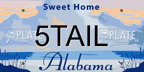5TAIL Alabama License Plate