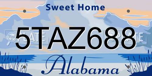 5TAZ688 Alabama License Plate