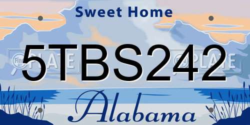 5TBS242 Alabama License Plate