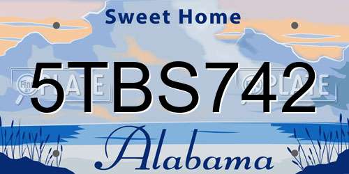 5TBS742 Alabama License Plate