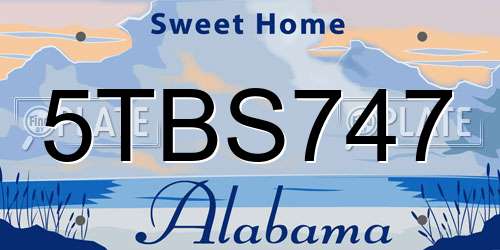 5TBS747 Alabama License Plate