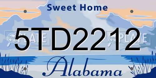 5TD2212 Alabama License Plate