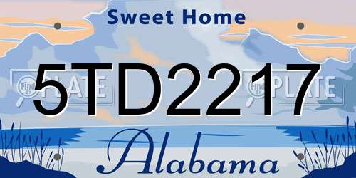 5TD2217 Alabama License Plate