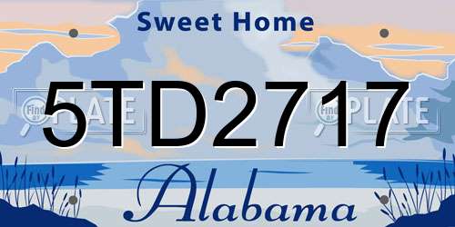 5TD2717 Alabama License Plate