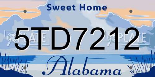 5TD7212 Alabama License Plate