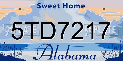 5TD7217 Alabama License Plate