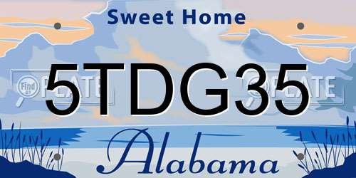 5TDG35 Alabama License Plate