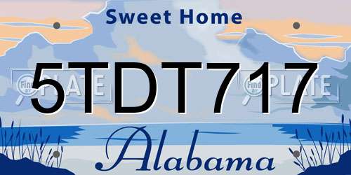 5TDT717 Alabama License Plate