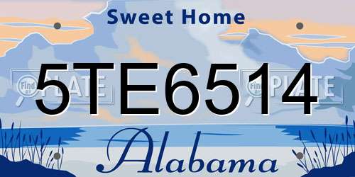 5TE6514 Alabama License Plate