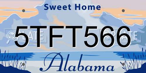 5TFT566 Alabama License Plate