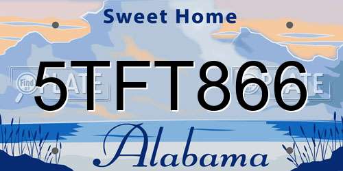 5TFT866 Alabama License Plate