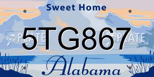5TG867 Alabama License Plate