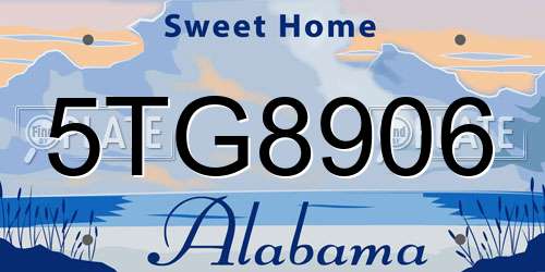 5TG8906 Alabama License Plate