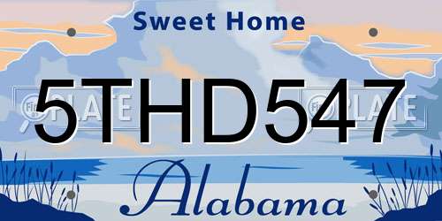 5THD547 Alabama License Plate