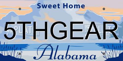 5THGEAR Alabama License Plate