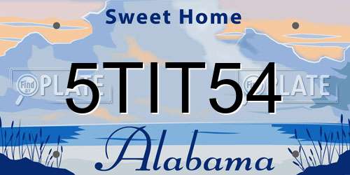5TIT54 Alabama License Plate