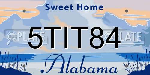5TIT84 Alabama License Plate