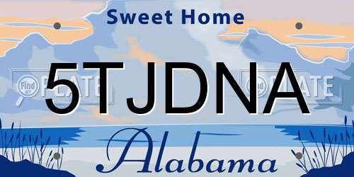 5TJDNA Alabama License Plate