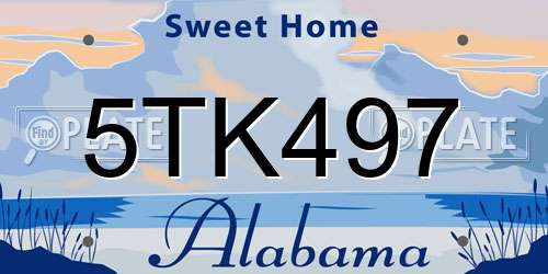 5TK497 Alabama License Plate