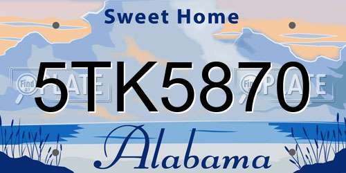 5TK5870 Alabama License Plate