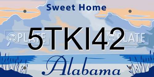 5TKI42 Alabama License Plate