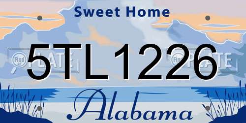 5TL1226 Alabama License Plate