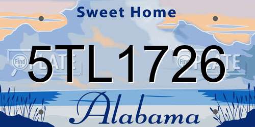 5TL1726 Alabama License Plate