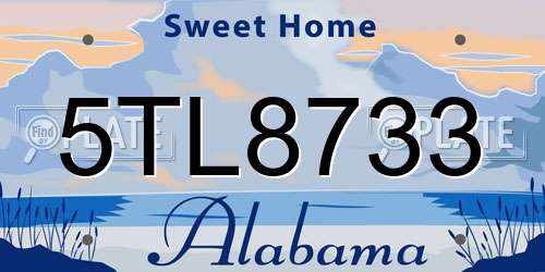 5TL8733 Alabama License Plate