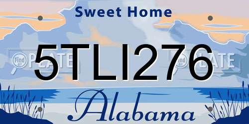 5TLI276 Alabama License Plate