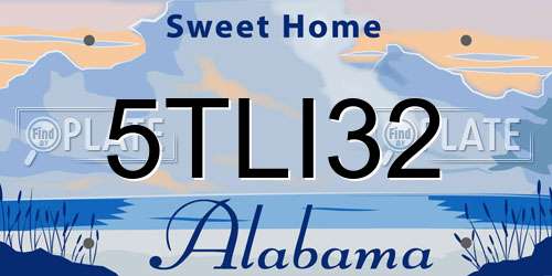 5TLI32 Alabama License Plate