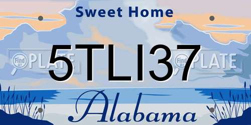 5TLI37 Alabama License Plate
