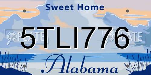 5TLI776 Alabama License Plate