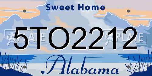 5TO2212 Alabama License Plate