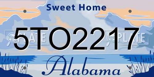 5TO2217 Alabama License Plate