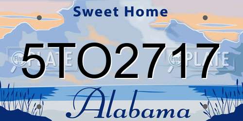 5TO2717 Alabama License Plate