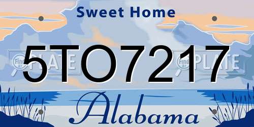 5TO7217 Alabama License Plate