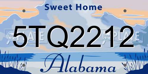 5TQ2212 Alabama License Plate
